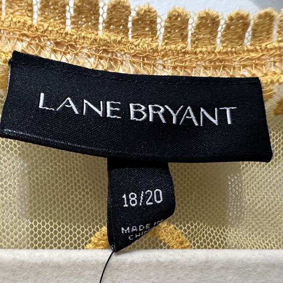 NWT Lane Bryant Sz 18/20 Statement Mustard Yellow Lace Long Boho Jacket Floral - Picture 6 of 8